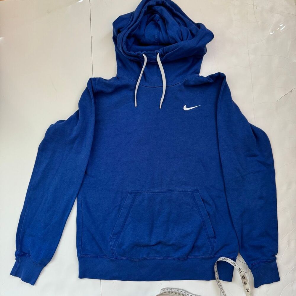 Nike Women’s Cowl Neck Cotton Blend Hooded Pullover Sweatshirt Blue Medium